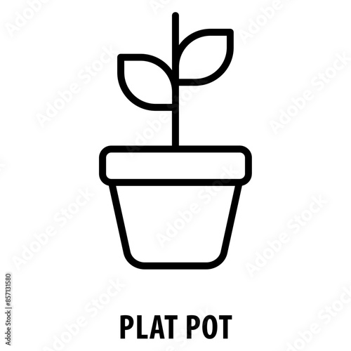 Plat Pot Icon simple and easy to edit for your design elements