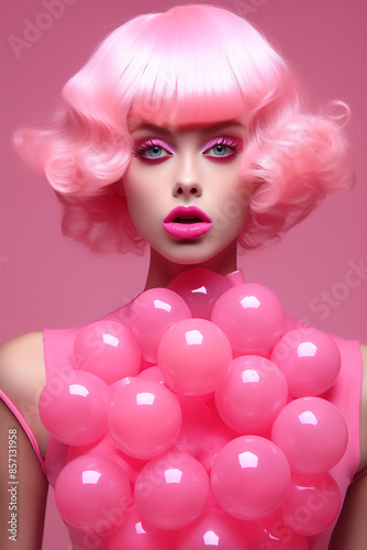 Fashionable Woman in Pink with opened mouth © Canvas Alchemy