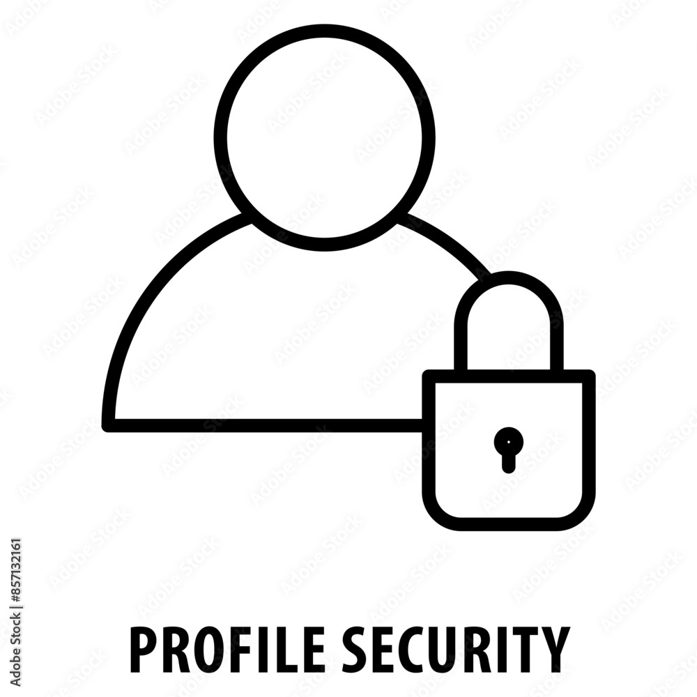 Profile Security Icon simple and easy to edit for your design elements Profile Security Icon simple and easy to edit for your design elements
