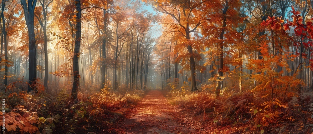 Fototapeta premium Autumn Forest Path.