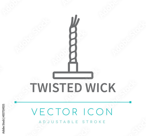 Twisted Wick Candle Line Icon