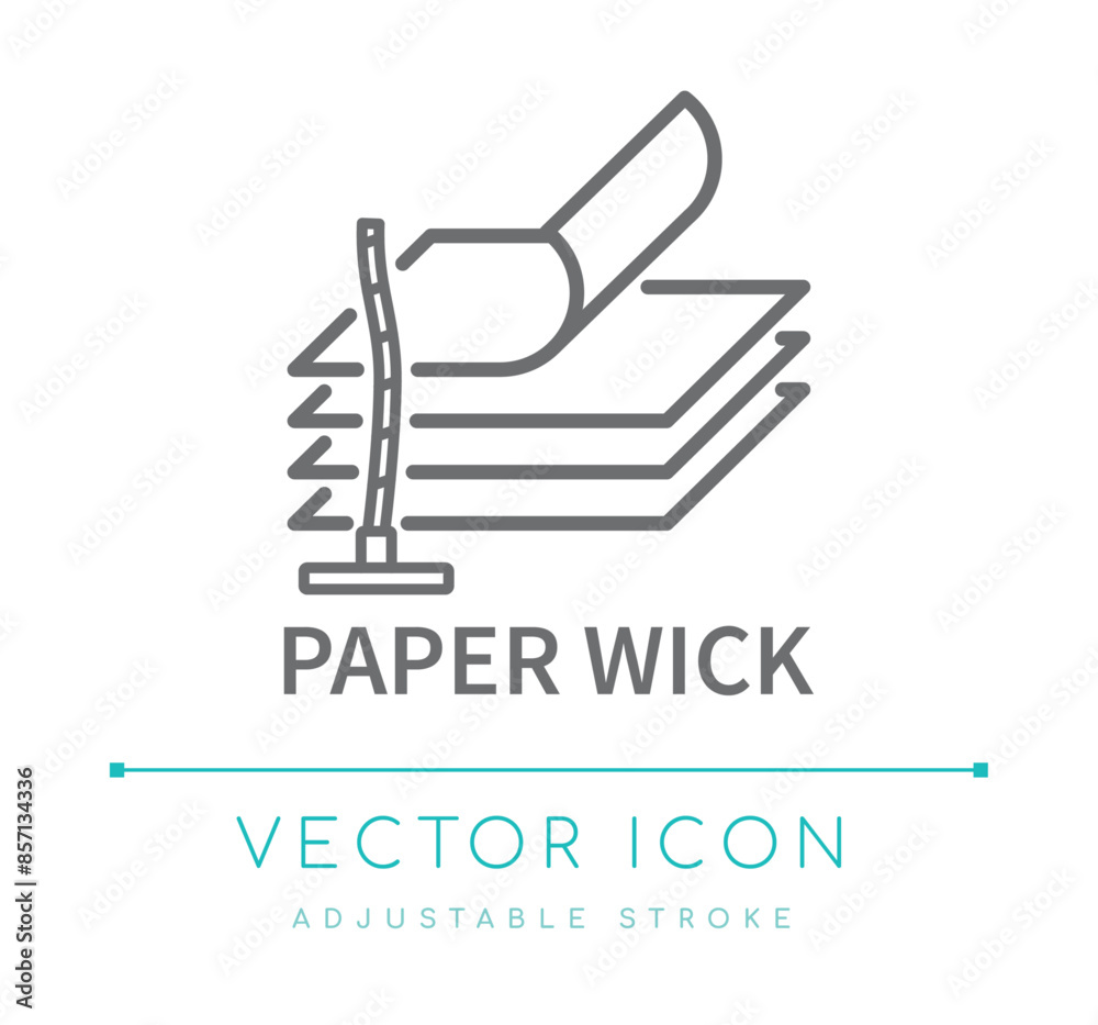 Paper Wick Candle Line Icon Paper Wick Candle Line Icon