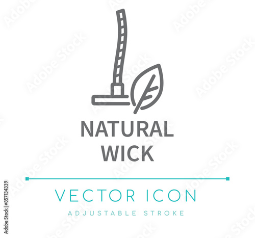 Natural Wick Candle Line Icon