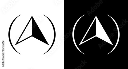 Basic North Arrow Mark icon for web, ui, mobile apps. Basic North Arrow Mark icon sign symbol.