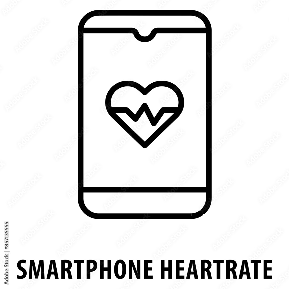 Smartphone heartrate Icon simple and easy to edit for your design elements