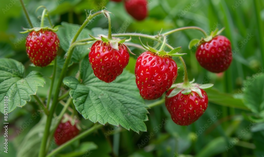 Wild strawberries on the vine Wild strawberries on the vine
