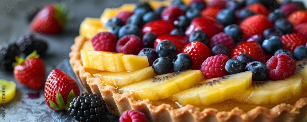 Fresh fruit tart with berries