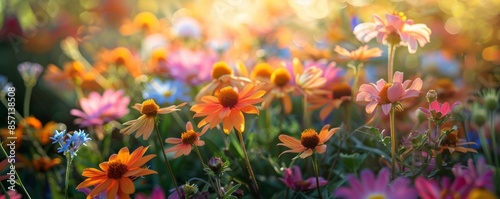 Summer flowers in a garden