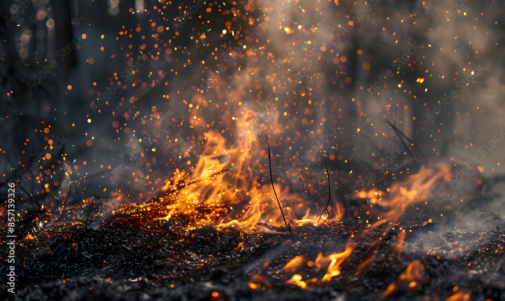 fire spark burn on dark background fire spark burn on dark background
