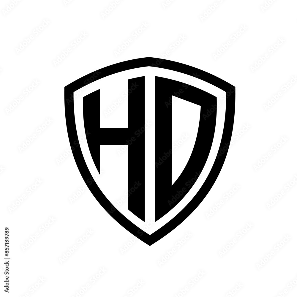letter HD shield emblem logo letter HD shield emblem logo