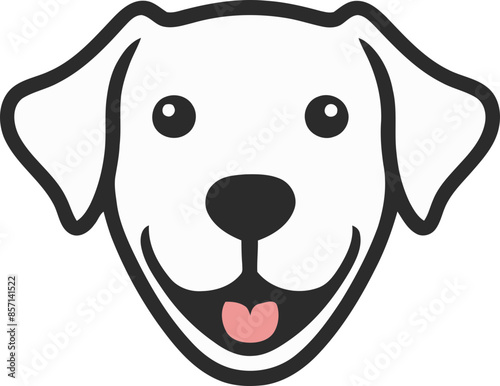 minimalist dog face cartoon, suitable for logo design