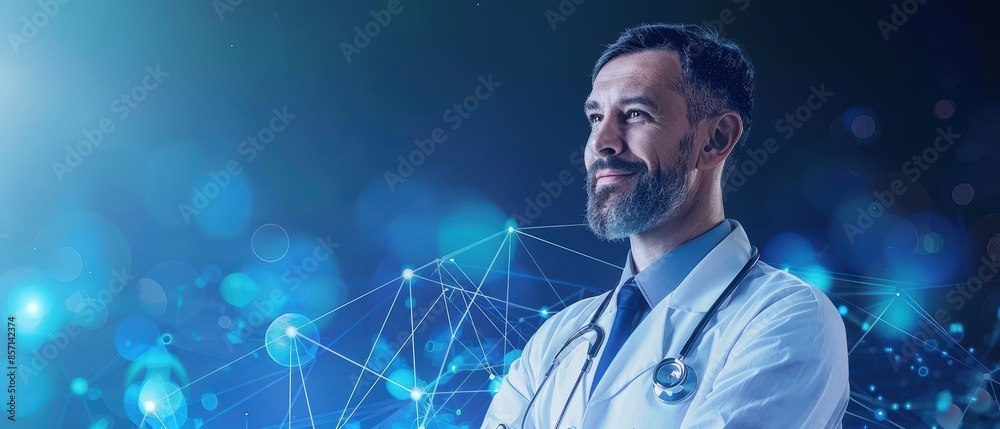 Doctor looking to the future of healthcare.