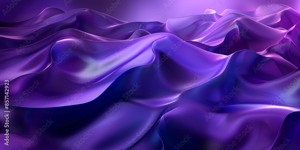 Fototapeta premium Neon Wave Background. Abstract background with a purple and blue gradient color waves, wavy lines, curved shapes, fluid motion effect