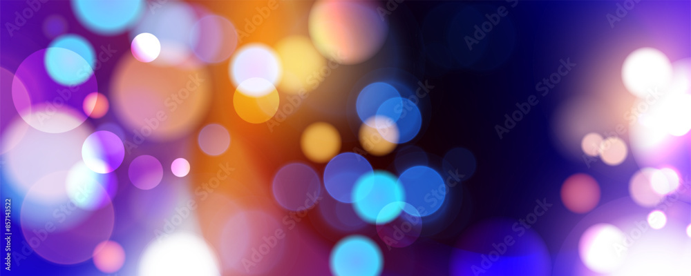 Bokeh lights. Abstract blurred background. Bright defocused glowing lights effect. Vector illustration.