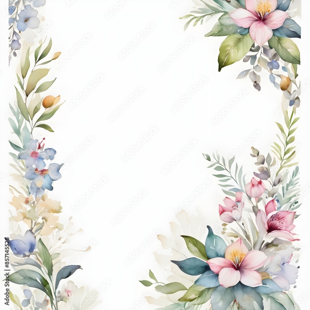 Florale Design-Vorlage mit Freifläche - Aquarell-Stil Florale Design-Vorlage mit Freifläche - Aquarell-Stil