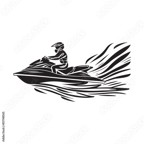 Jet ski. Water sports isolated vector illustration on white background