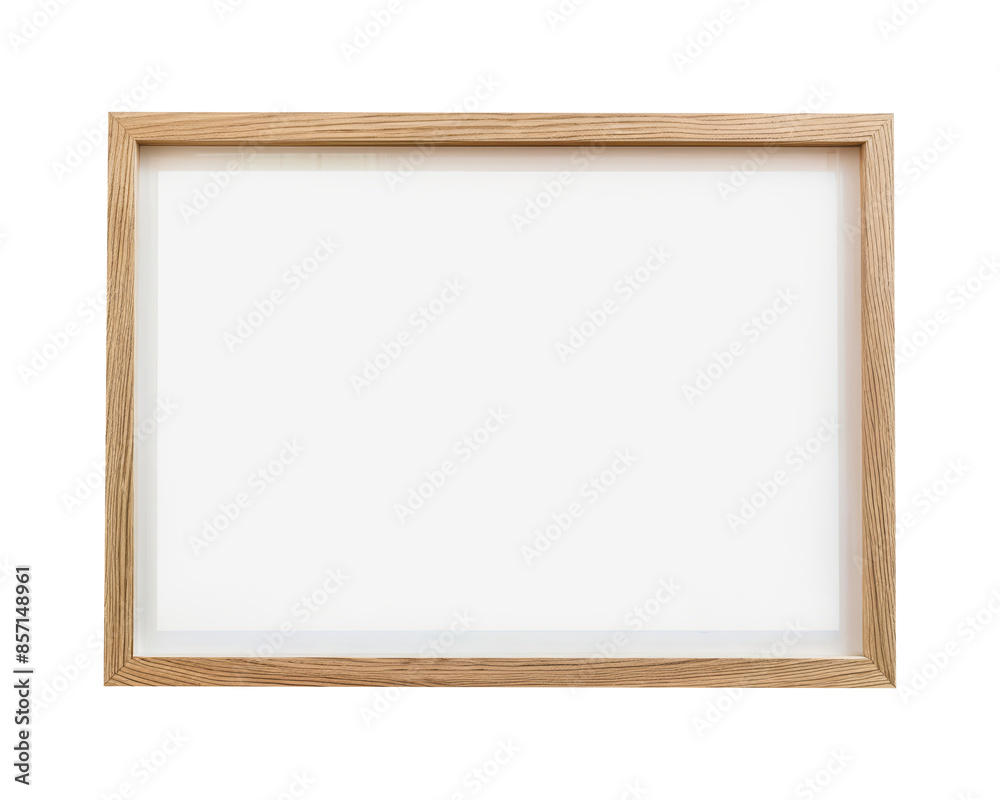 Light Oak Wooden Frame with Blank Square Canvas for Customizable Art and Photo Displays.