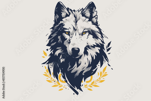 illustration of a wolf's face