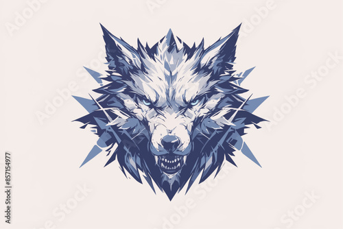 illustration of a wolf's face