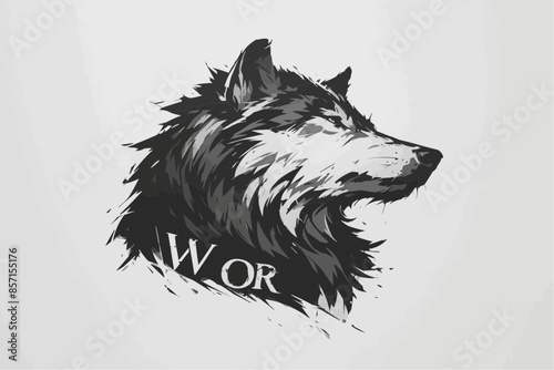 illustration of a wolf's face