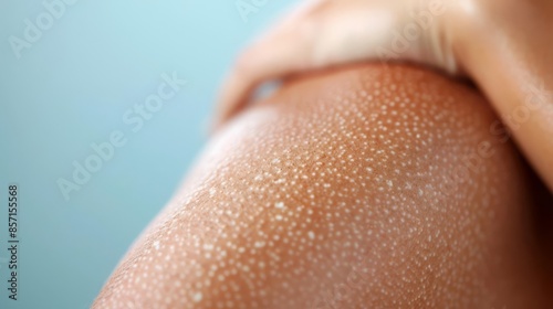 Eczema outbreak on human arm, Skin condition, Vivid representation of an eczema flare-up highlighting texture photo