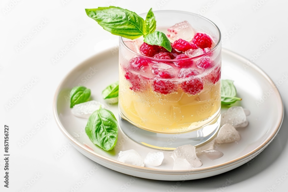 Vibrant Campfire Raspberry Lemonade Cocktail with Raspberries Vibrant Campfire Raspberry Lemonade Cocktail with Raspberries