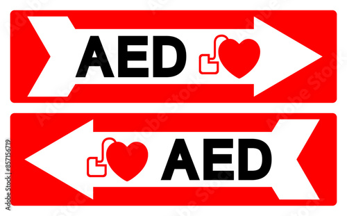 AED Symbol Sign, Vector Illustration, Isolate On White Background Label .EPS10