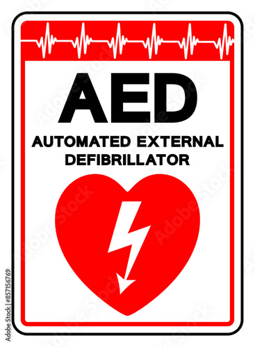 AED Automated External Defibrillator Symbol Sign, Vector Illustration, Isolate On White Background Label .EPS10