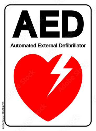 AED Automated External Defibrillator Symbol Sign, Vector Illustration, Isolate On White Background Label .EPS10