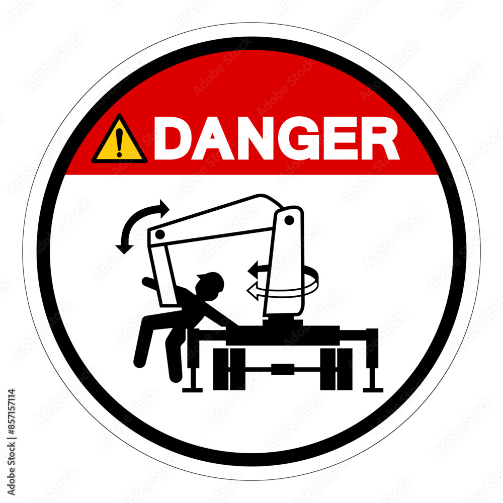 Danger Moving Machinery Symbol Sign, Vector Illustration, Isolate On White Background Label .EPS10