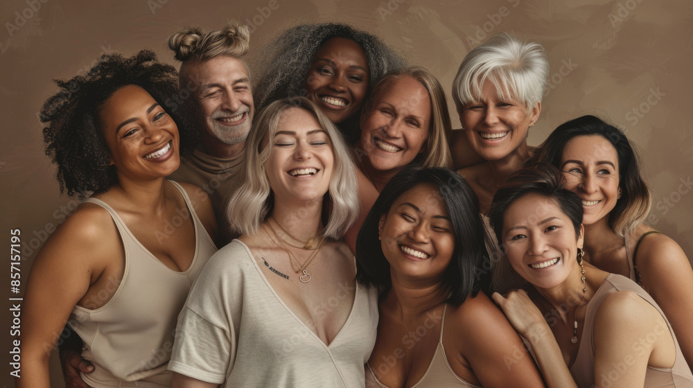 A group of people from diverse backgrounds share a jovial moment, their radiant smiles and close proximity highlighting unity and joy. A group of people from diverse backgrounds share a jovial moment, their radiant smiles and close proximity highlighting unity and joy.