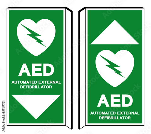 AED Automated External Defibrillator Symbol Sign, Vector Illustration, Isolate On White Background Label .EPS10