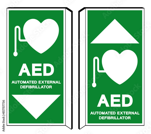 AED Automated External Defibrillator Symbol Sign, Vector Illustration, Isolate On White Background Label .EPS10