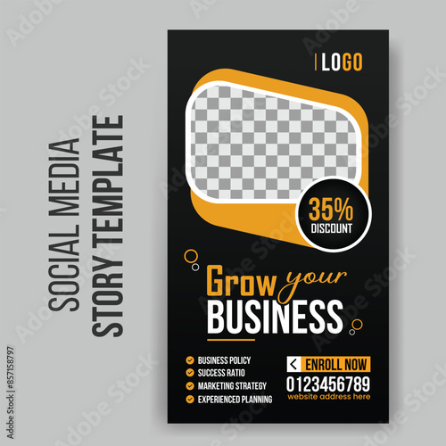 Creative business agency Instagram story design or digital marketing promotional social media stories template and conference webinar