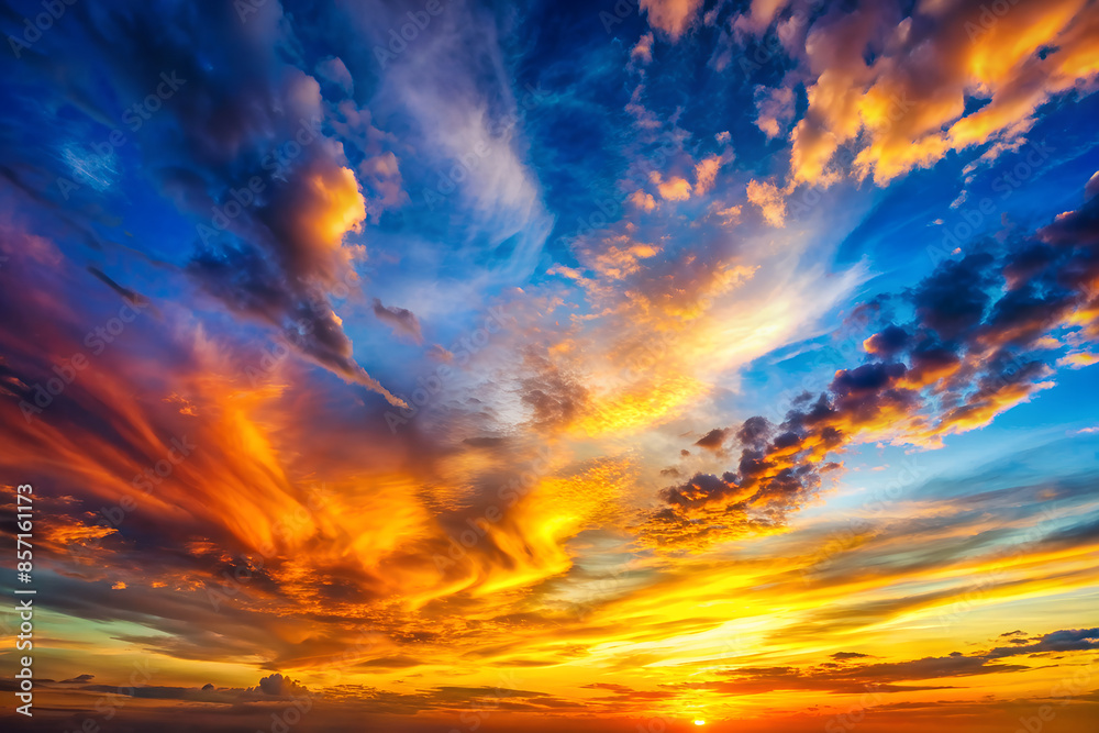 Fototapeta premium sunset in the sky, generative ai