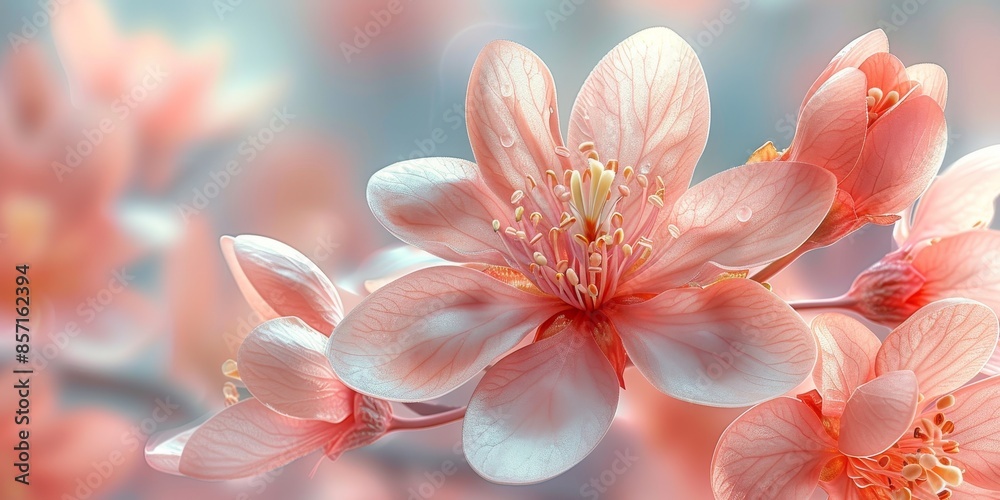 Delicate Pink Blossoms in Soft Focus Illustration Delicate Pink Blossoms in Soft Focus Illustration