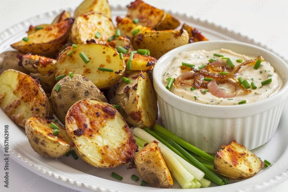 Savory Paprika Potatoes with Creamy Onion Dip: A Touch of Freshness Savory Paprika Potatoes with Creamy Onion Dip: A Touch of Freshness
