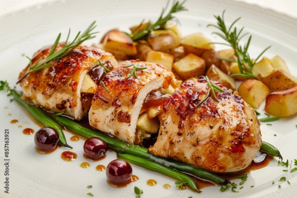 Exquisite Caramelized Apple Stuffed Chicken Breast with Fontina and Bing Cherries Exquisite Caramelized Apple Stuffed Chicken Breast with Fontina and Bing Cherries