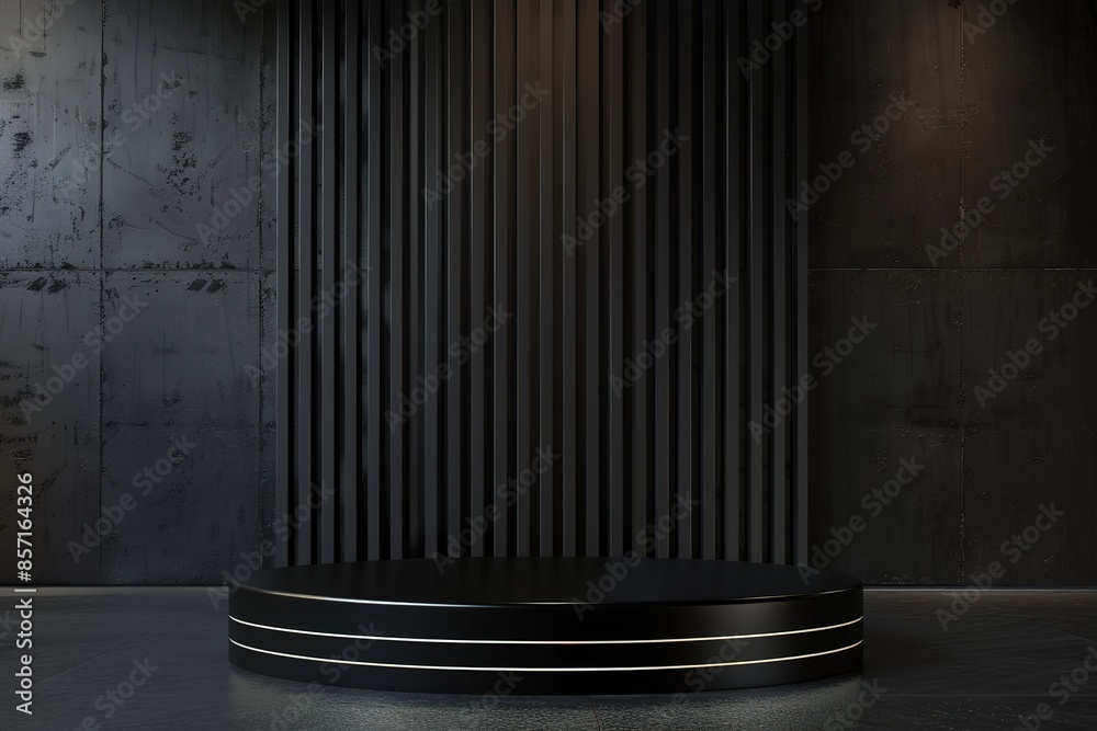 Minimal black pedestal or podium Minimal black pedestal or podium