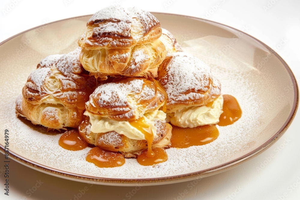 Cream Puffs with Smooth Caramel Drizzle Cream Puffs with Smooth Caramel Drizzle