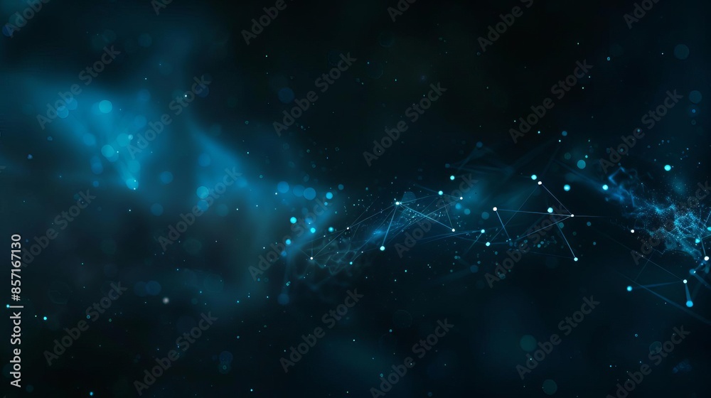 A dark abstract background with blue connected dots A dark abstract background with blue connected dots