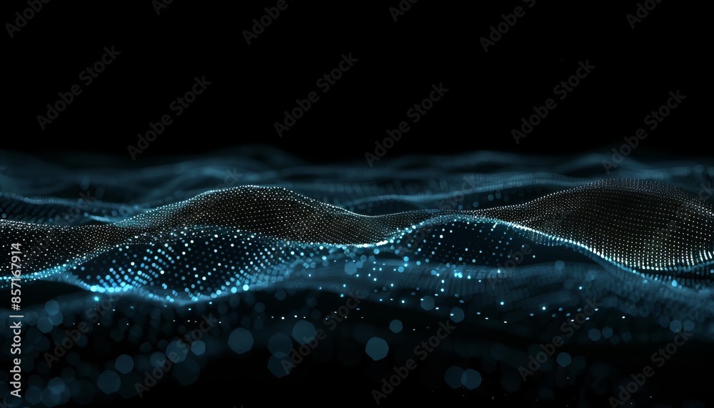 A dark abstract background with blue connected dots A dark abstract background with blue connected dots
