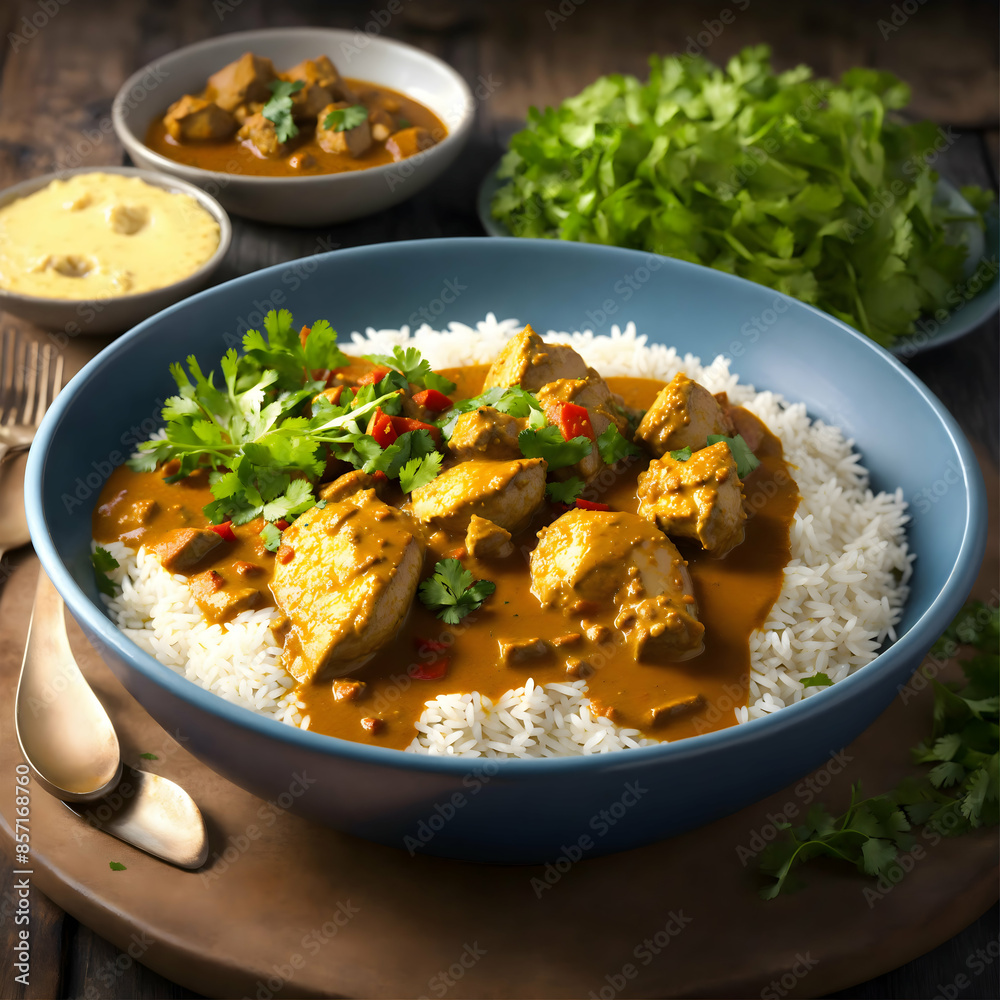 Chicken karahi and rice 