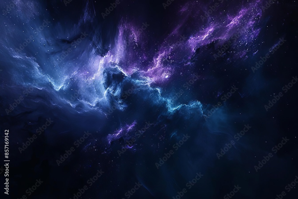 A dark abstract background with a burst of blue and purple light A dark abstract background with a burst of blue and purple light