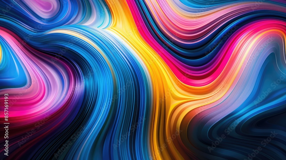 Fototapeta premium Dynamic waves of vibrant abstract colors