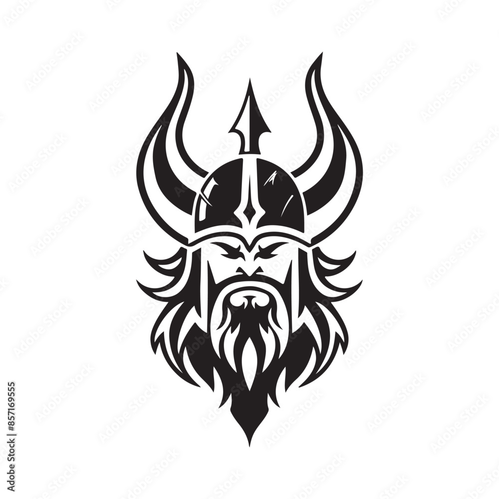 Viking Warrior Logo Vector Illustration Viking Warrior Logo Design