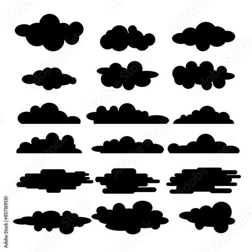 simple clouds silhouette clip art illustrations vector