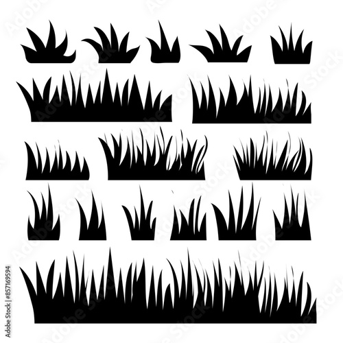 simple grass silhouette vector clip art illustration