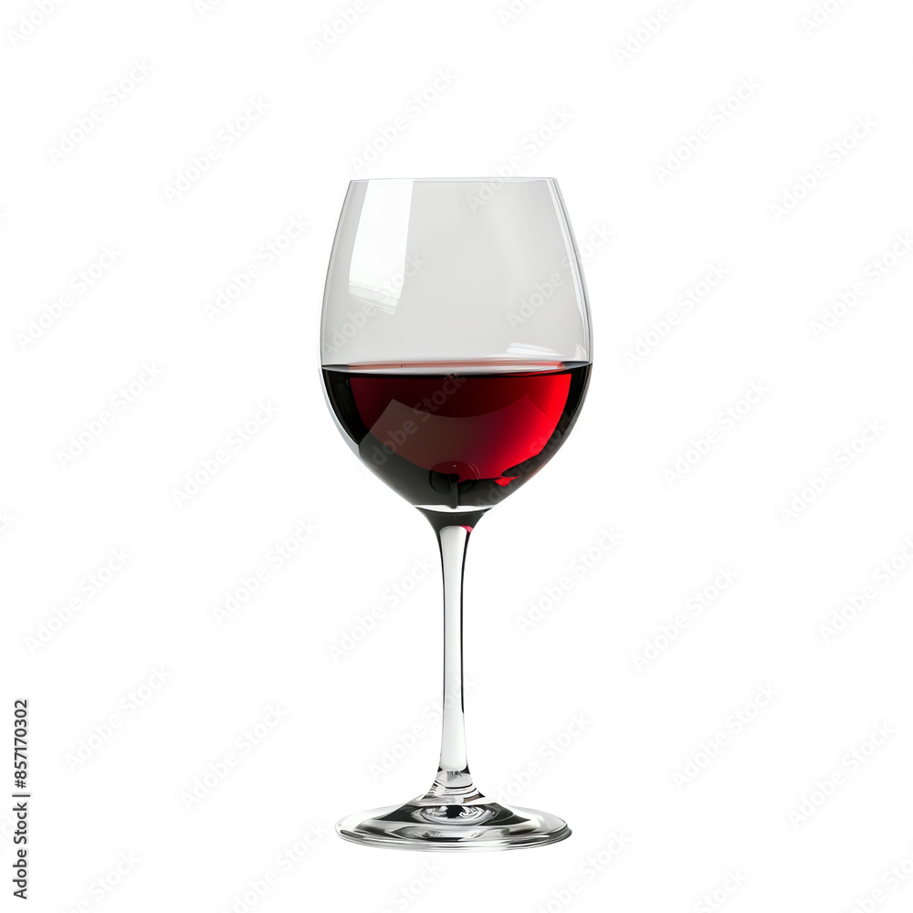 Elegant wine glass filled with red wine, isolated on white background. Perfect for dining, celebrations, and wine tasting visuals. Elegant wine glass filled with red wine, isolated on white background. Perfect for dining, celebrations, and wine tasting visuals.