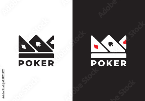 simple king poker logo design. design for club casino betting gambling symbol vector